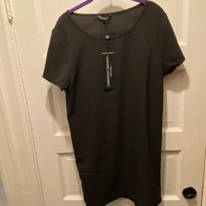 Christian Siriano Black T-Shirt Dress with Zipper